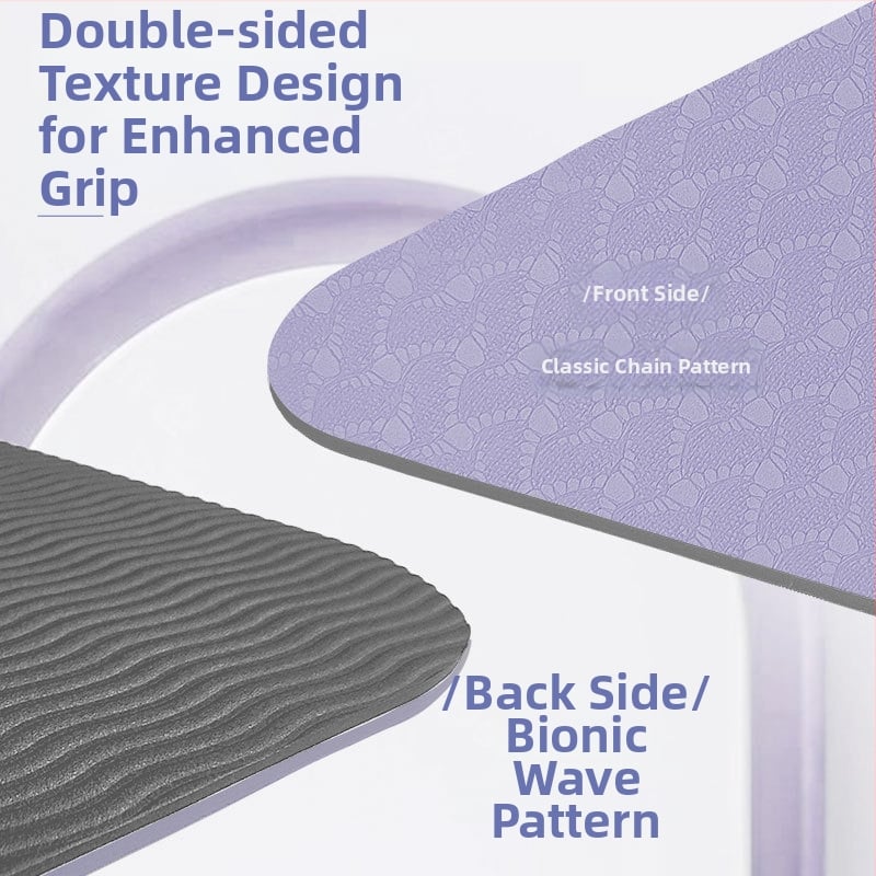 Joga paklājs no TPE, 6 mm biezums, neslīdošs, kluss un šokam absorbējošs, pielāgojams, ar asanas vadlīniju līnijām.