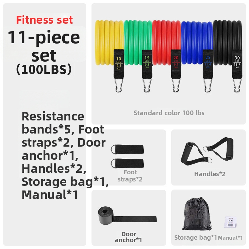 Asahi Ken vilces virve – TPE fitnesa pretestības virve, 150 lb spriegums, iepakojums 30 gab., pieaugušajiem