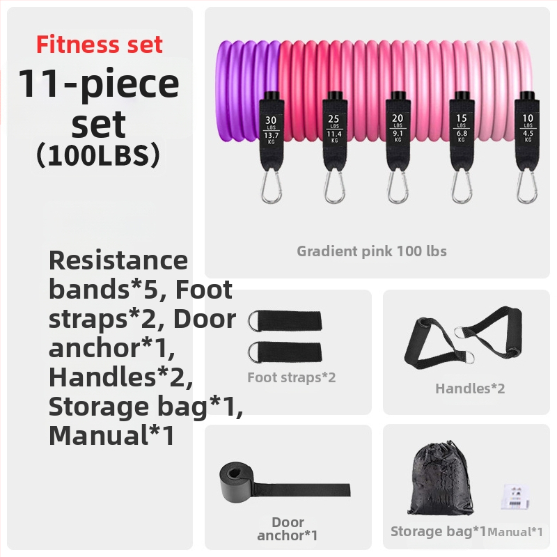 Asahi Ken vilces virve – TPE fitnesa pretestības virve, 150 lb spriegums, iepakojums 30 gab., pieaugušajiem