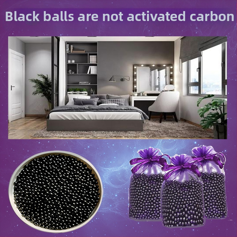 Bambusu aktīvās ogles maisiņš ar kālija permanganāta bumbiņām formaldehīda likvidēšanai, telpu gaisa attīrīšanai, piemērots gan telpām, gan jaunām automašīnām — 30 iepakojumi kastē