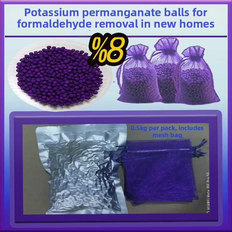 Bambusu aktīvās ogles maisiņš ar kālija permanganāta bumbiņām formaldehīda likvidēšanai, telpu gaisa attīrīšanai, piemērots gan telpām, gan jaunām automašīnām — 30 iepakojumi kastē