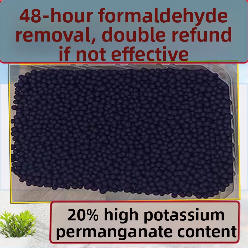 Bambusu aktīvās ogles maisiņš ar kālija permanganāta bumbiņām formaldehīda likvidēšanai, telpu gaisa attīrīšanai, piemērots gan telpām, gan jaunām automašīnām — 30 iepakojumi kastē