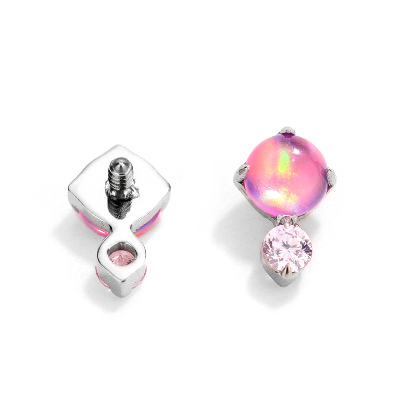 Naušnice od titanijske legure G23, Nebula Opal Aurora, geometrijski oblik, polirane, visoke klase