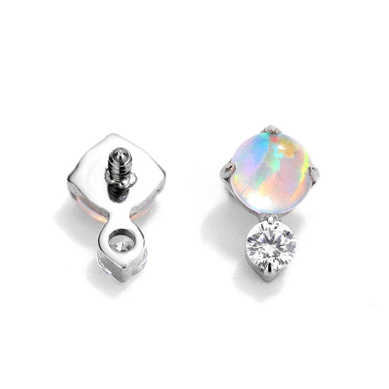 Naušnice od titanijske legure G23, Nebula Opal Aurora, geometrijski oblik, polirane, visoke klase