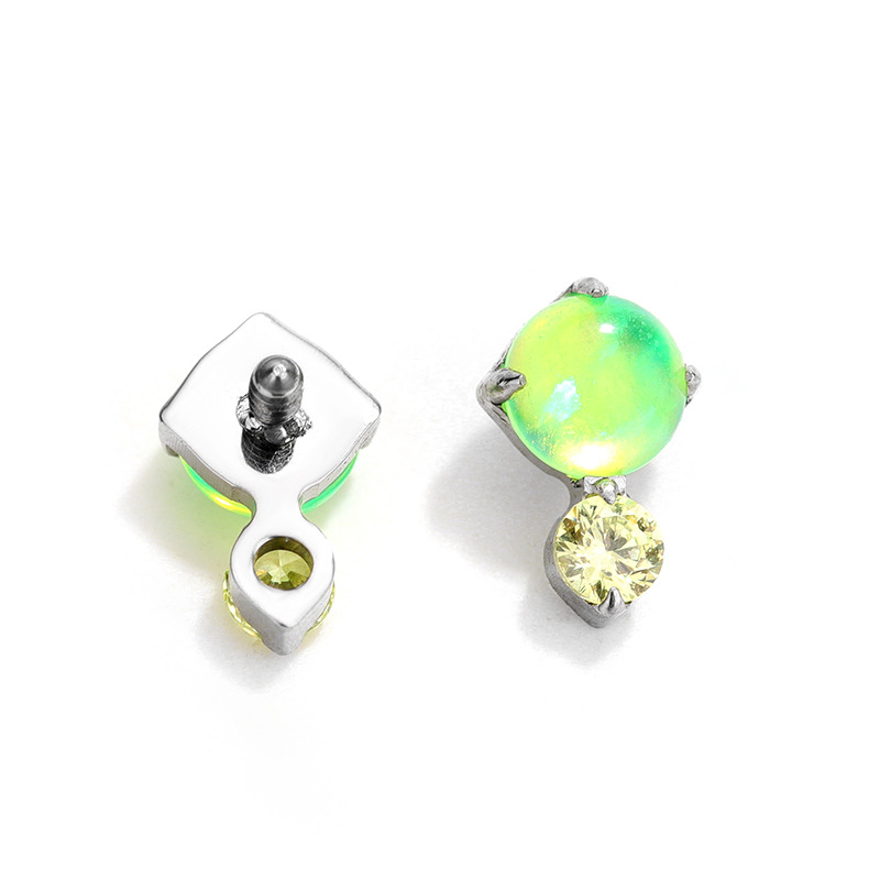 Naušnice od titanijske legure G23, Nebula Opal Aurora, geometrijski oblik, polirane, visoke klase