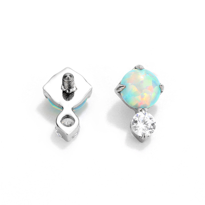 Naušnice od titanijske legure G23, Nebula Opal Aurora, geometrijski oblik, polirane, visoke klase