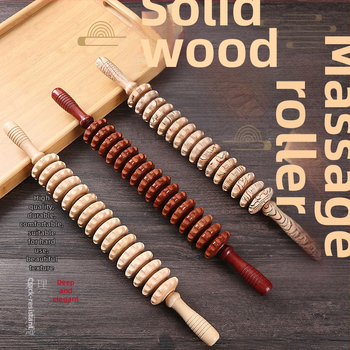 Koka masāžas nūjiņa, pārnēsājams rullis muskuļu atslābināšanai, meridiānu joga, kakla un kāju masāža