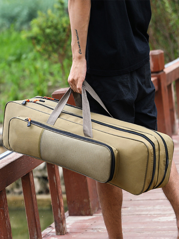 Yili to Swordfish makšķerēšanas soma, Oxford audums, kompakta ar vienas vai divslāņu konstrukciju, paredzēta makšķerēšanai – vieta nūjām, ēsmām, līnijai un ruļļai, nav ūdensnecaurlaidīga