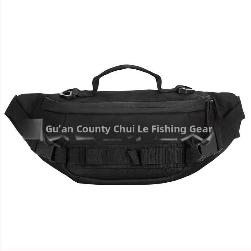 Jostas soma makšķerēšanai, ūdensizturīga, daudzfunkcionāla ar nodalījumiem ēsmām, makšķerēšanas līnijai un ekipējumam — materiāls: neilons