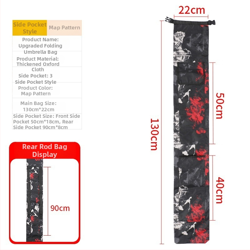 Plecu soma makšķerēšanas nūjai un lietussargam, PVC materiāls, saliekama un pārnēsājama