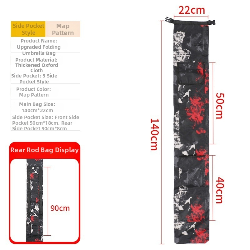Plecu soma makšķerēšanas nūjai un lietussargam, PVC materiāls, saliekama un pārnēsājama