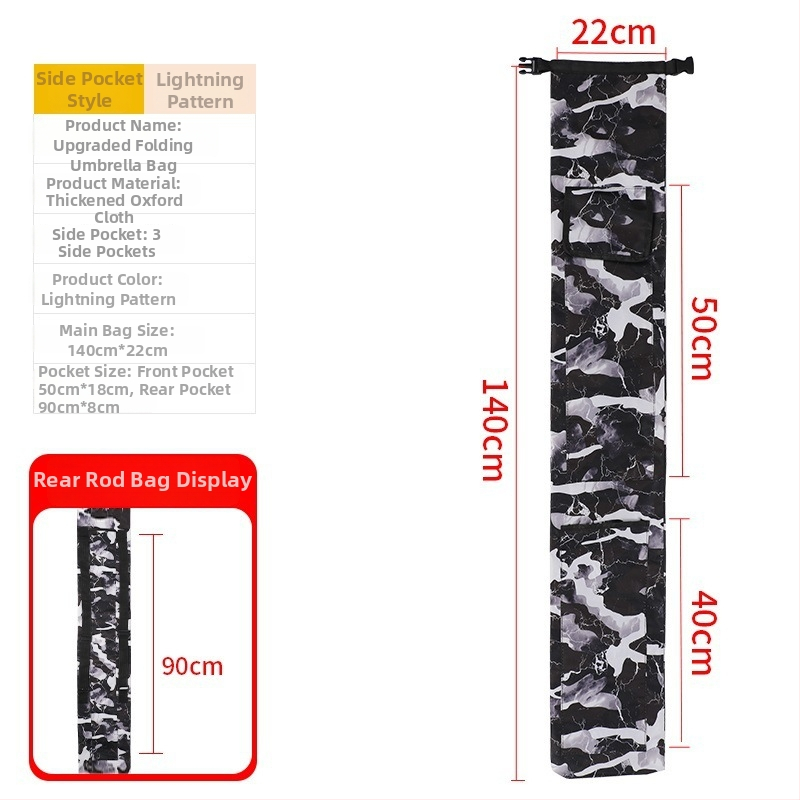 Plecu soma makšķerēšanas nūjai un lietussargam, PVC materiāls, saliekama un pārnēsājama