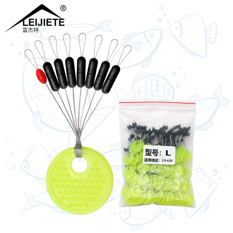 Gumijas cilindriskas krelles makšķerēšanai, 100 komplekti, augsta koncentrēšanās, makšķerēšanas piederumi