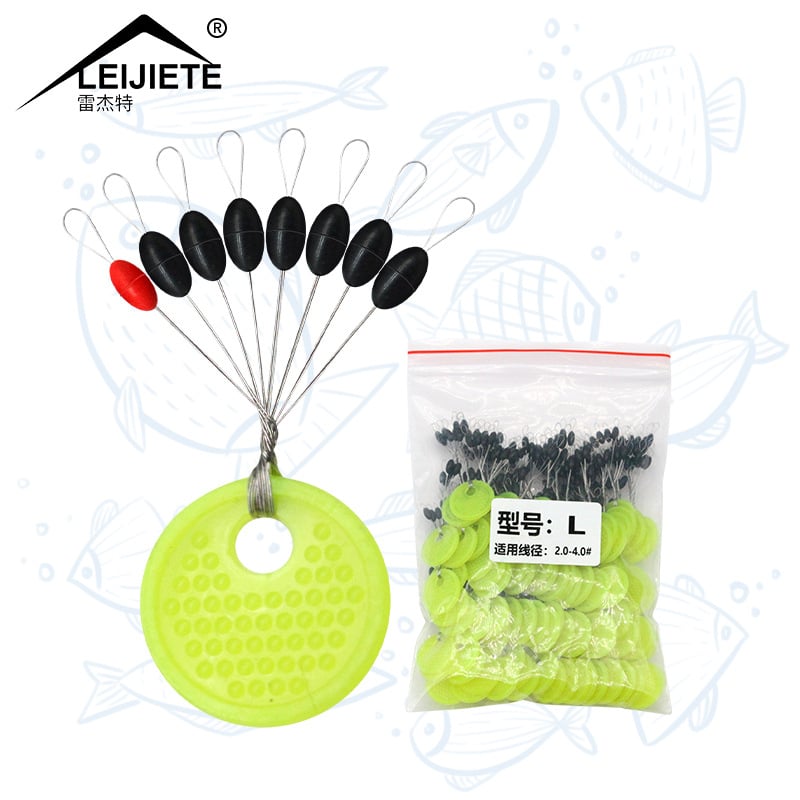 Gumijas cilindriskas krelles makšķerēšanai, 100 komplekti, augsta koncentrēšanās, makšķerēšanas piederumi