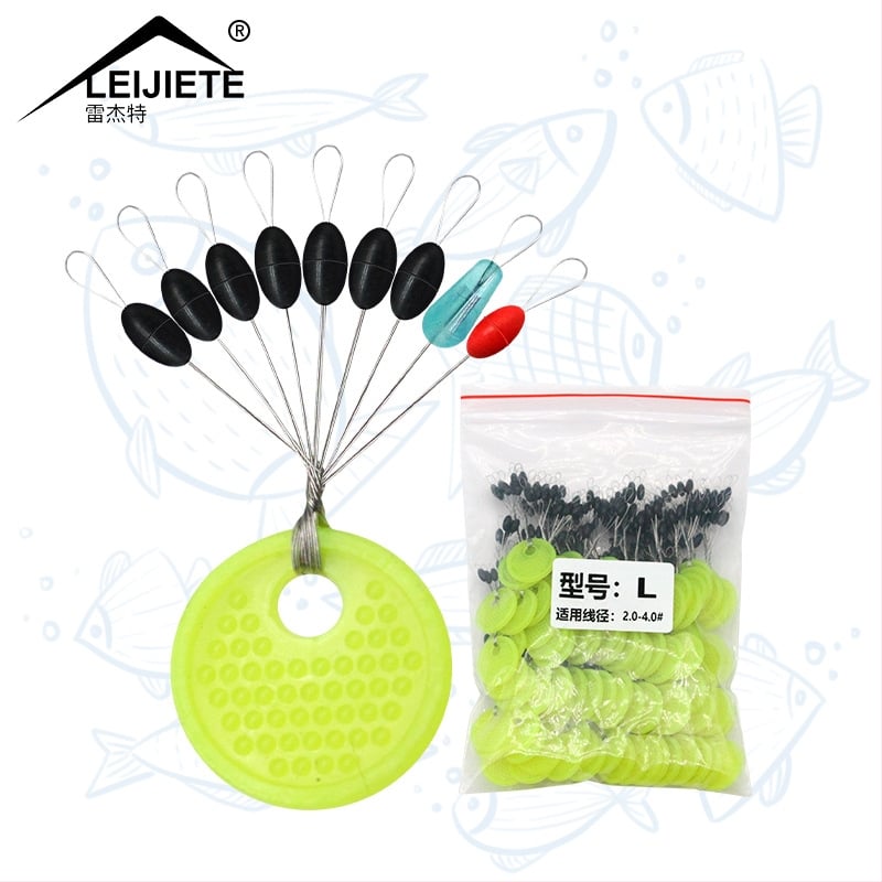 Gumijas cilindriskas krelles makšķerēšanai, 100 komplekti, augsta koncentrēšanās, makšķerēšanas piederumi