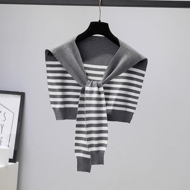 Раиран плетен шал за жени – декоративен аксесоар, корейски стил, вълна, пролетно-лятно-есенен