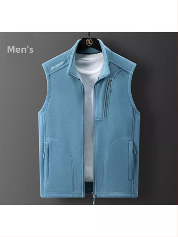 Flis veste s polarnim flisom, baršunasta podstava, stojeći ovratnik, zatvarač sprijed, slobodan kroj