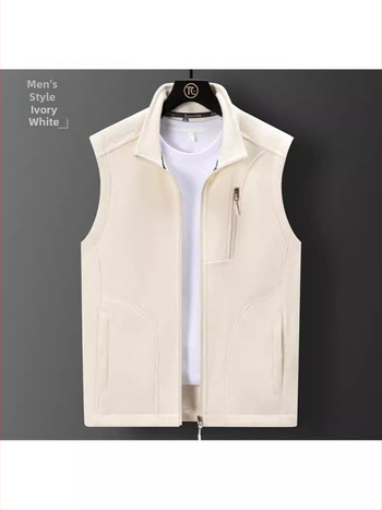 Flis veste s polarnim flisom, baršunasta podstava, stojeći ovratnik, zatvarač sprijed, slobodan kroj