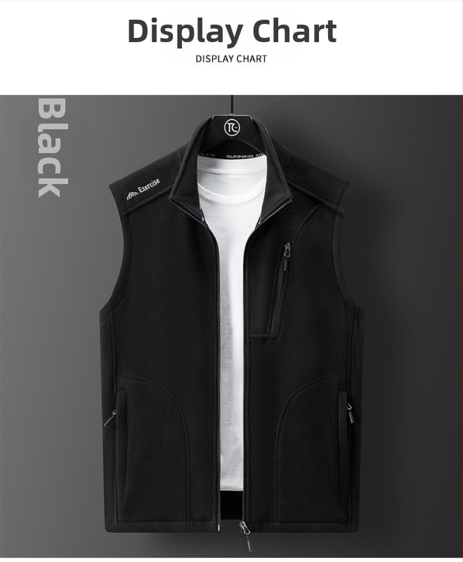 Flis veste s polarnim flisom, baršunasta podstava, stojeći ovratnik, zatvarač sprijed, slobodan kroj