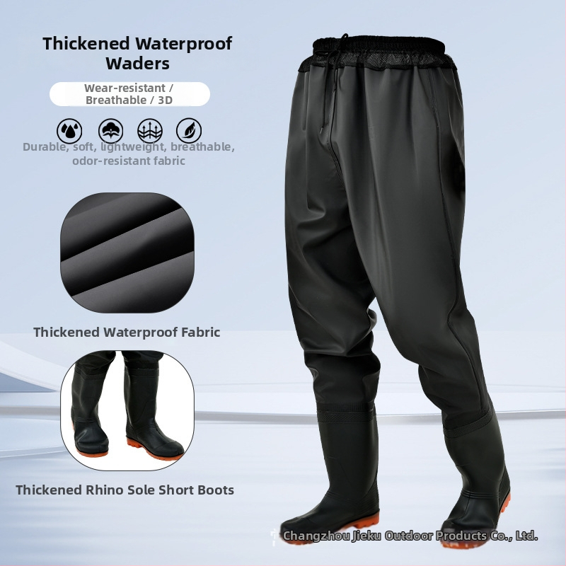 Žvejybos vandeni kombinezonos su liemens ilgio batų – lengvas, UV apsauga, vėjo atsparumas, dilimui atsparus, drėgmei atstumiantis audinys iš cheminių pluoštų vyriškiams