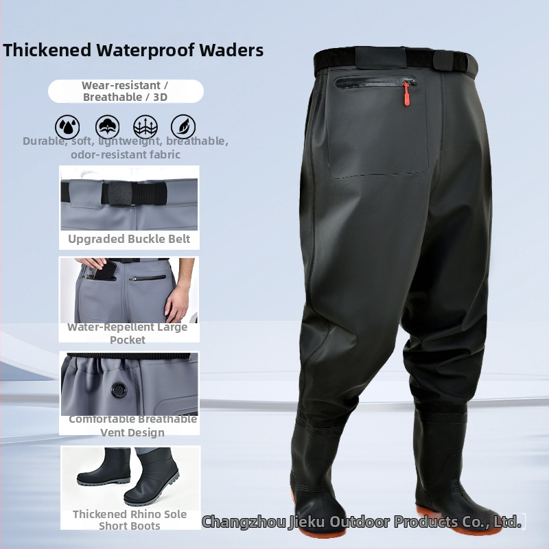 Žvejybos vandeni kombinezonos su liemens ilgio batų – lengvas, UV apsauga, vėjo atsparumas, dilimui atsparus, drėgmei atstumiantis audinys iš cheminių pluoštų vyriškiams