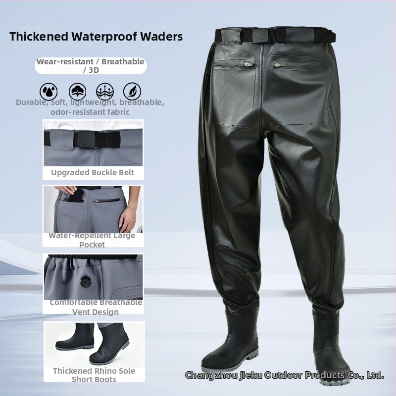 Žvejybos vandeni kombinezonos su liemens ilgio batų – lengvas, UV apsauga, vėjo atsparumas, dilimui atsparus, drėgmei atstumiantis audinys iš cheminių pluoštų vyriškiams