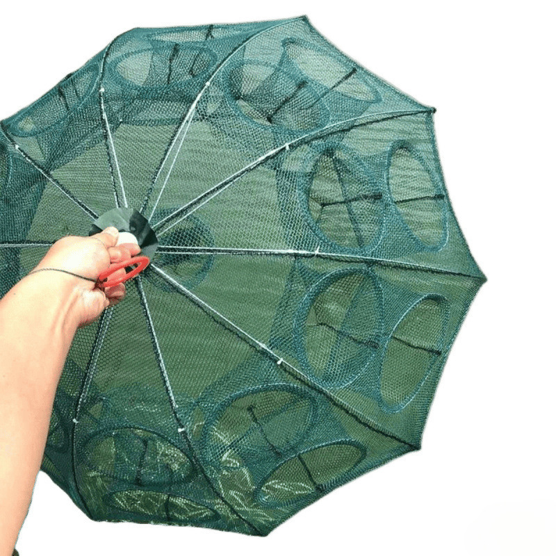 Tai Lane zvejas aizsardzības tīkls, saliekama krevetes kaste ar lietus tīklu, zīda materiāls