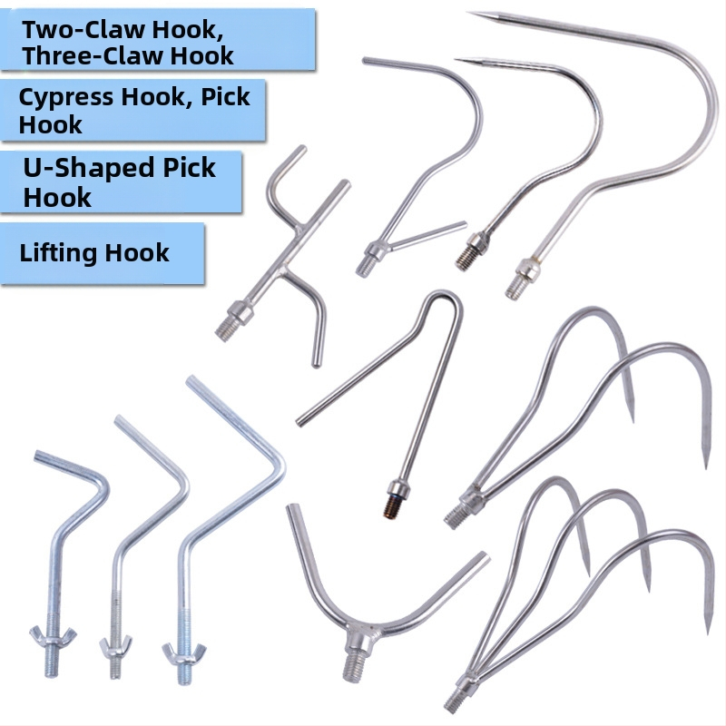 Cârlig de pescuit din oțel inoxidabil – dispozitiv multifuncțional pentru adunarea plantelor acvatice și ridicarea peștilor, cu cușcă de pescuit; marcă Super feng