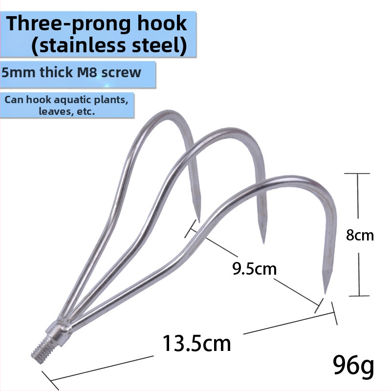 Cârlig de pescuit din oțel inoxidabil – dispozitiv multifuncțional pentru adunarea plantelor acvatice și ridicarea peștilor, cu cușcă de pescuit; marcă Super feng