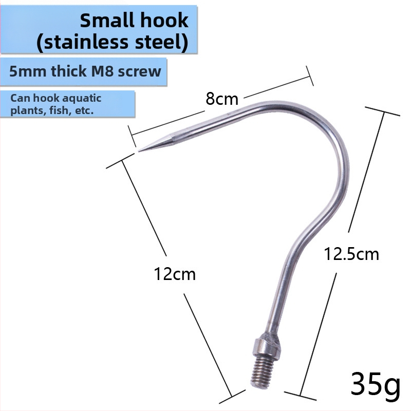 Cârlig de pescuit din oțel inoxidabil – dispozitiv multifuncțional pentru adunarea plantelor acvatice și ridicarea peștilor, cu cușcă de pescuit; marcă Super feng