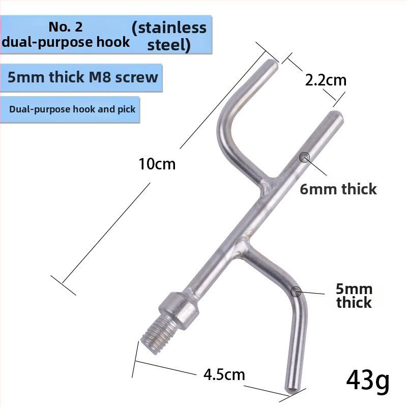 Cârlig de pescuit din oțel inoxidabil – dispozitiv multifuncțional pentru adunarea plantelor acvatice și ridicarea peștilor, cu cușcă de pescuit; marcă Super feng