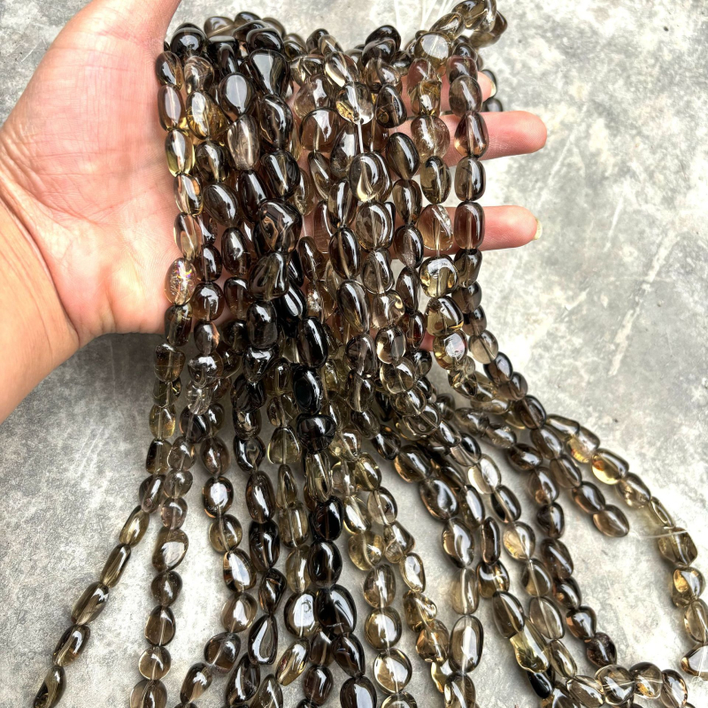 Perle od čajnog kristala za DIY nakit, nepravilan okrugli oblik, polirani kristali, poluproizvodi za dug lanac