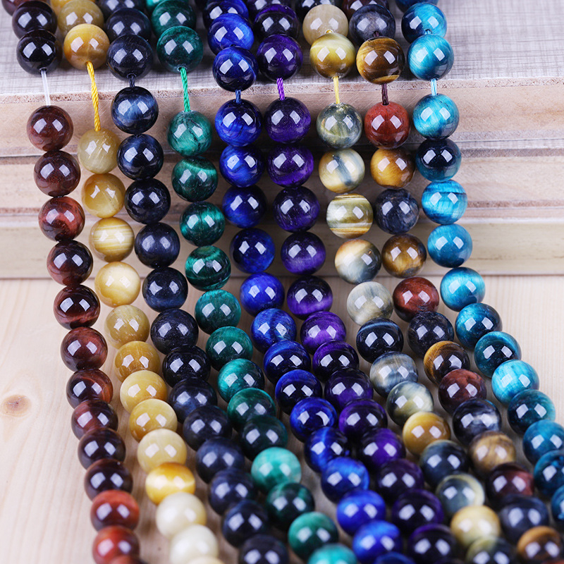 Mărgele libere din piatră ochi de tigru naturală, pentru bijuterii, motiv etnic totem