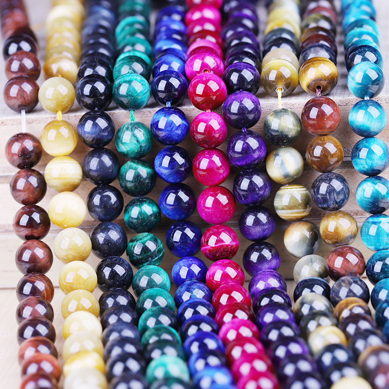 Mărgele libere din piatră ochi de tigru naturală, pentru bijuterii, motiv etnic totem