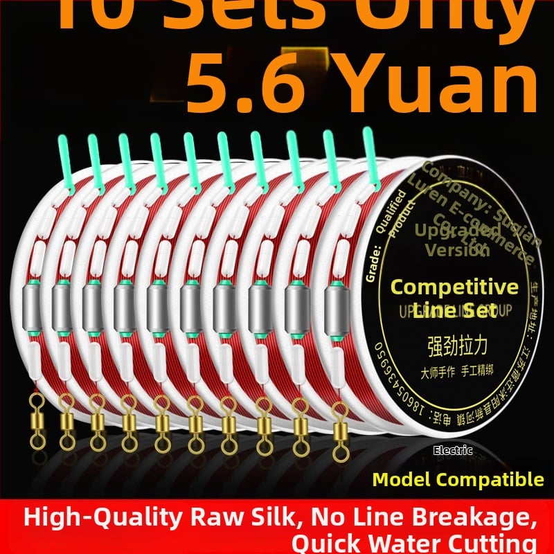 Apakšlīnijas komplekts ar pievienotu galveno līniju, neilona līnija karpiem, ārkārtīgi izturīgs vilkmes spēks