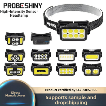 LED galvos žibintas su USB įkrovimu, lauko atsparus vandeniui, 3W, 1200mAh, judesio jutiklis