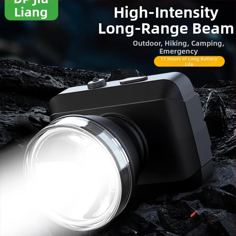 Frontala LED reîncărcabilă pentru exterior – rază 100–200 m, autonomie 5–9 ore