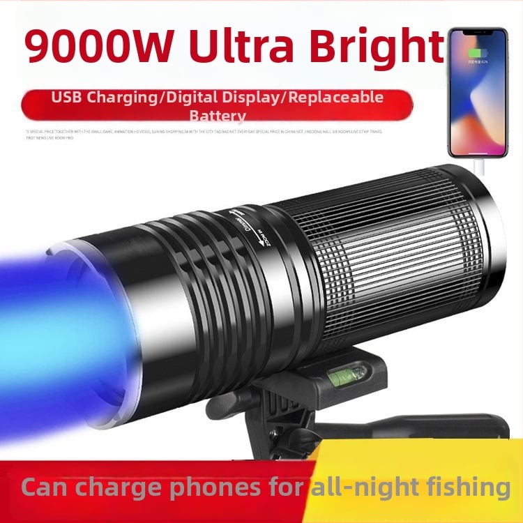 Lumină de pescuit de noapte cu laser – reîncărcabilă, alimentare cu baterie, ultra-luminoasă