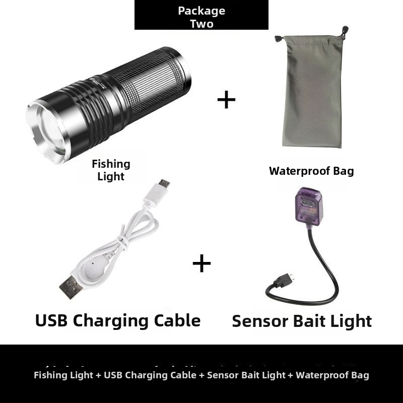 Lumină de pescuit de noapte cu laser – reîncărcabilă, alimentare cu baterie, ultra-luminoasă