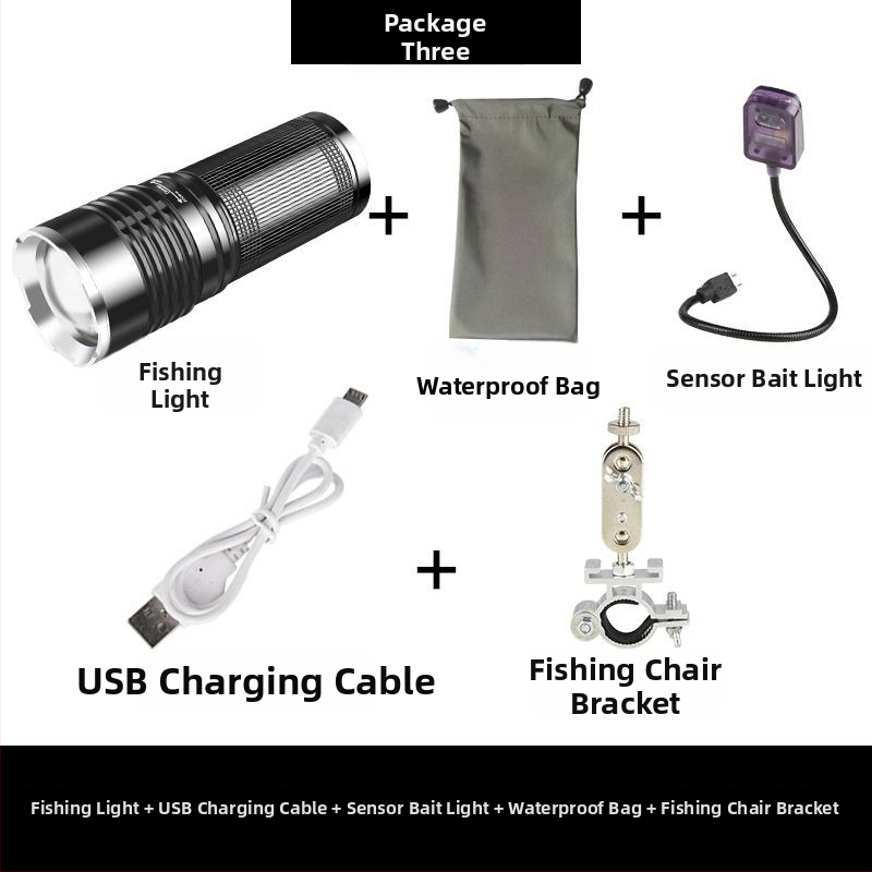 Lumină de pescuit de noapte cu laser – reîncărcabilă, alimentare cu baterie, ultra-luminoasă