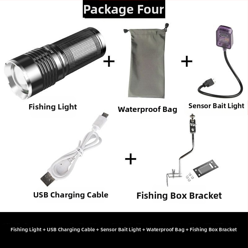 Lumină de pescuit de noapte cu laser – reîncărcabilă, alimentare cu baterie, ultra-luminoasă