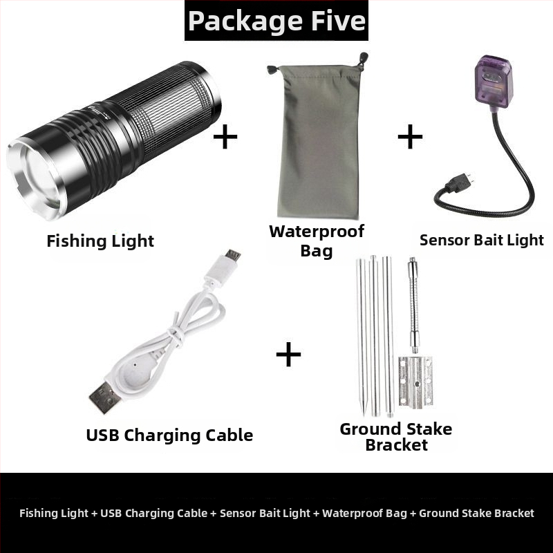 Lumină de pescuit de noapte cu laser – reîncărcabilă, alimentare cu baterie, ultra-luminoasă