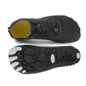 Upes taku kurpes – ūdensdrošas, pretn slīdēšanas gumijas zole, EVA vidējā zole, sieta iekšējā daļa, augšējā daļa ar gaisa slāni