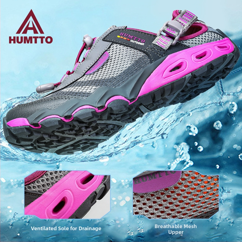 Upės takų bateliai (unisex) – greitai džiūstantys, kvėpuojanti tinklinė viršutinė dalis, EVA tarpinė padas, anti-slip gumos padas, žemas profilis; tinkami žygiams ir vandens pramogoms