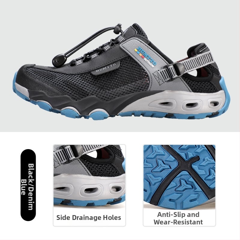 Upės takų bateliai (unisex) – greitai džiūstantys, kvėpuojanti tinklinė viršutinė dalis, EVA tarpinė padas, anti-slip gumos padas, žemas profilis; tinkami žygiams ir vandens pramogoms