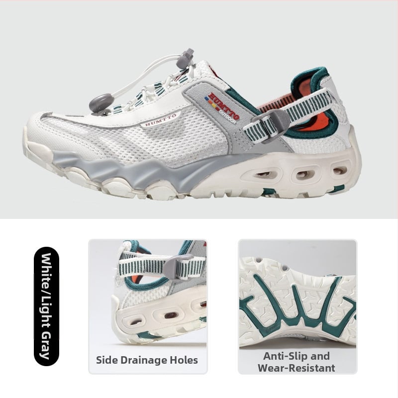 Upės takų bateliai (unisex) – greitai džiūstantys, kvėpuojanti tinklinė viršutinė dalis, EVA tarpinė padas, anti-slip gumos padas, žemas profilis; tinkami žygiams ir vandens pramogoms