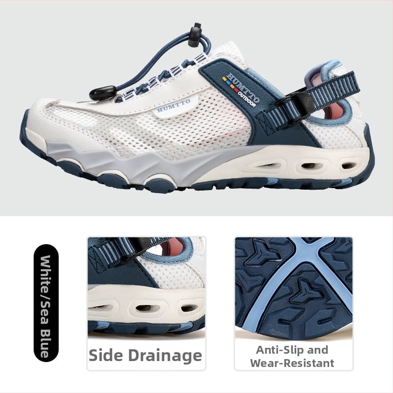 Upės takų bateliai (unisex) – greitai džiūstantys, kvėpuojanti tinklinė viršutinė dalis, EVA tarpinė padas, anti-slip gumos padas, žemas profilis; tinkami žygiams ir vandens pramogoms