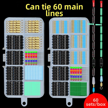 Horgászfelszerelés-készlet szilikon elemekkel, csomózás elleni kialakítás, nyolcas alakú gyűrű és zsinórklipsz