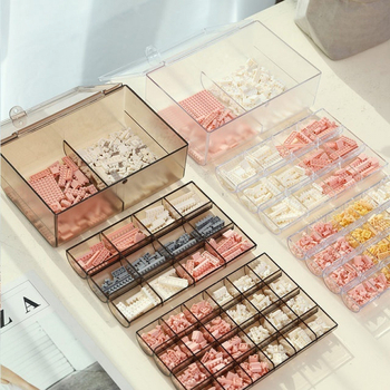 Detaļu organizētājs būvblokiem, caurspīdīgs daudzsekciju uzglabāšanas skapis, 2 L tilpums, dzīvojamajai istabai, mūsdienīgs minimālisma stils