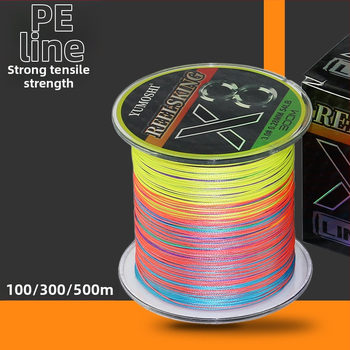 8 šķiedru PE zvejas līnija garajiem metieniem, galvenā līnija, augsta vilces izturība, berzes izturība, pret kodumiem